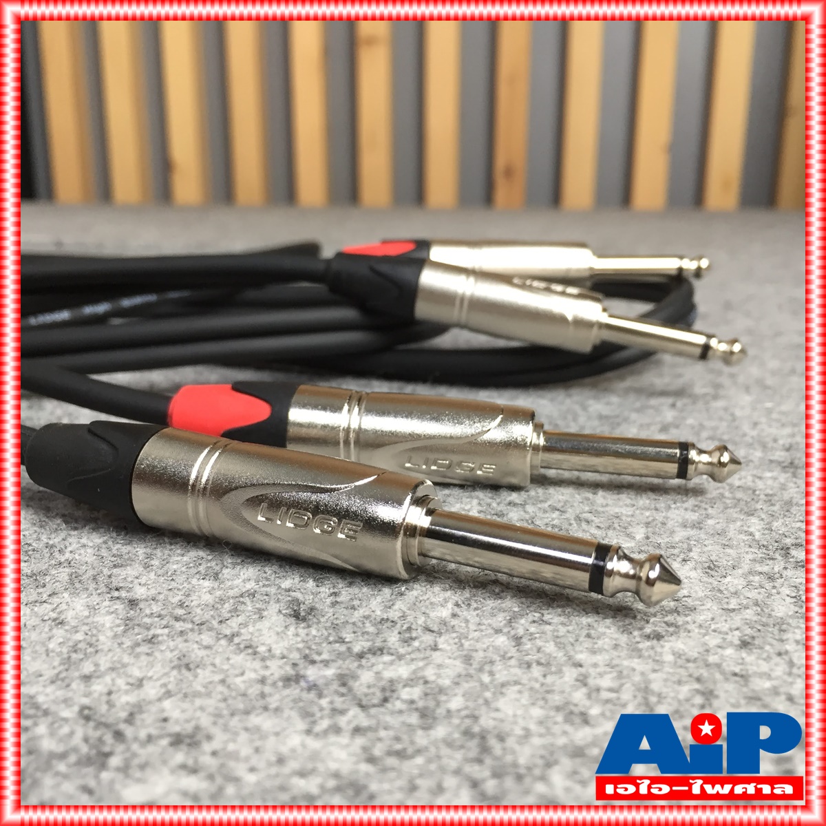 สายคู่ข้างละ2หัว 2เมตร LIDGE YM-713 สาย MIC - MIC x2 สายดำ YM 713 YM713 สายสัญญาณเสียง PHONE ออก PHONE ข้างละ2หัว สายสัญญาณ