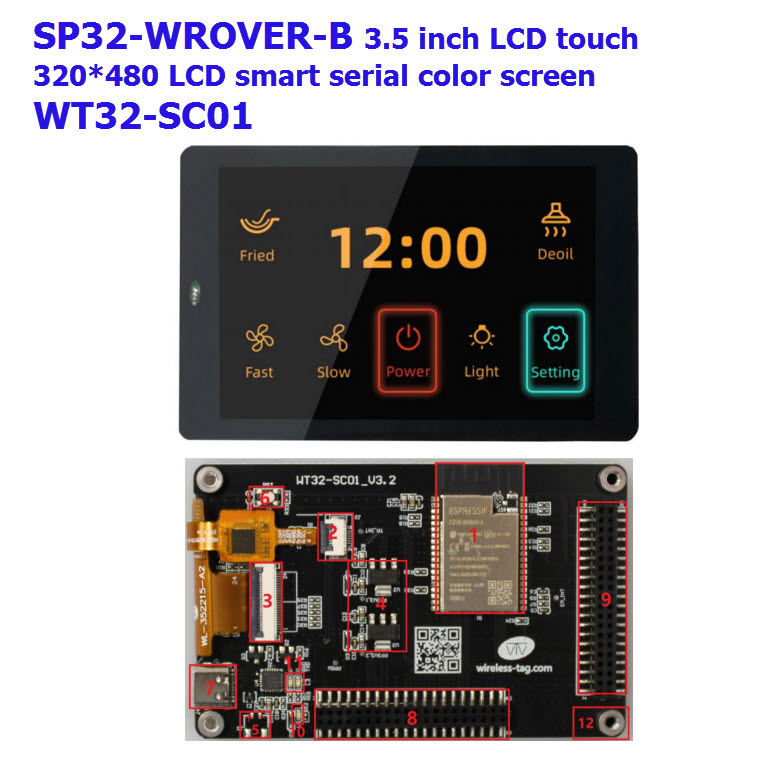 ESP32 Development board - WT32-SC01 with 320x480 capacitive multi-touch screen