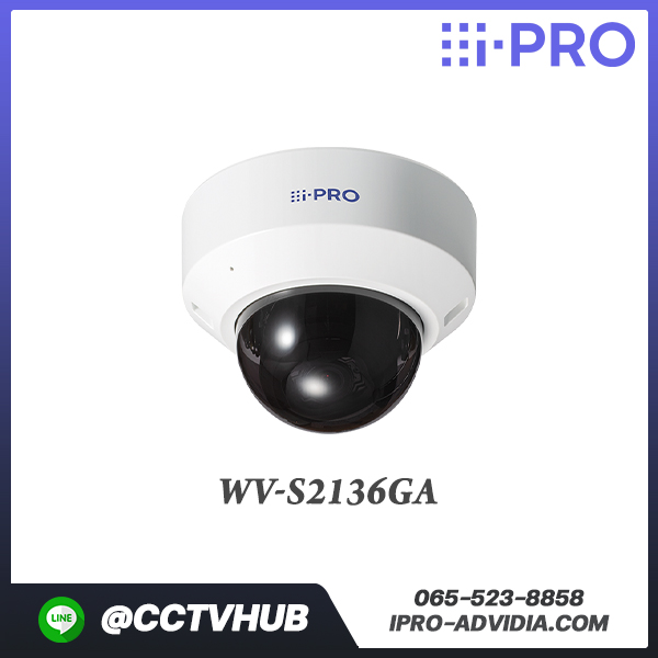 กล้องทรงโดม i-PRO รุ่น WV-S2136GA S-series 2MP Network camera with AI engine