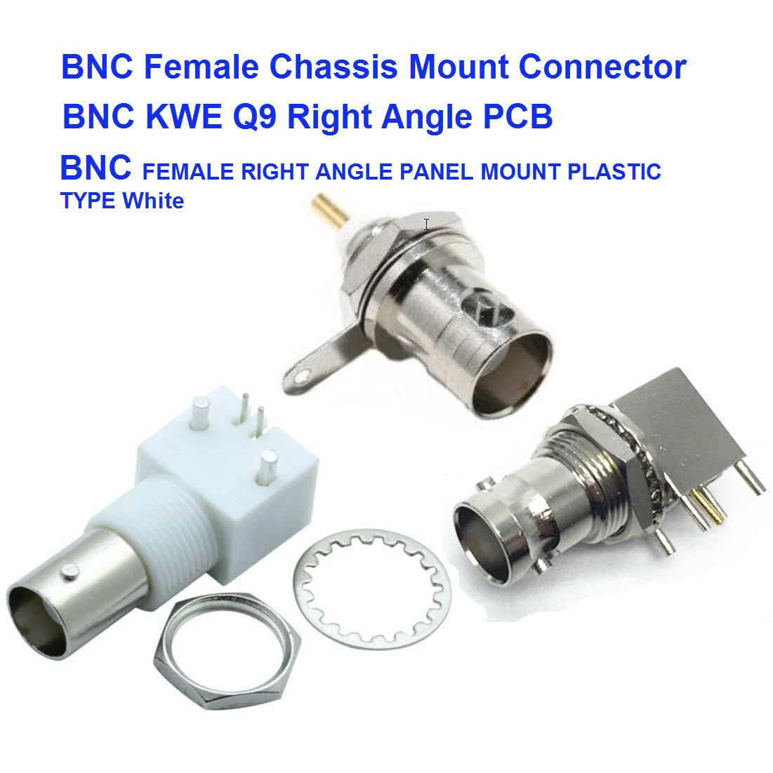 BNC FEMALE RIGHT ANGLE PCB ,Chassis Mount Connector