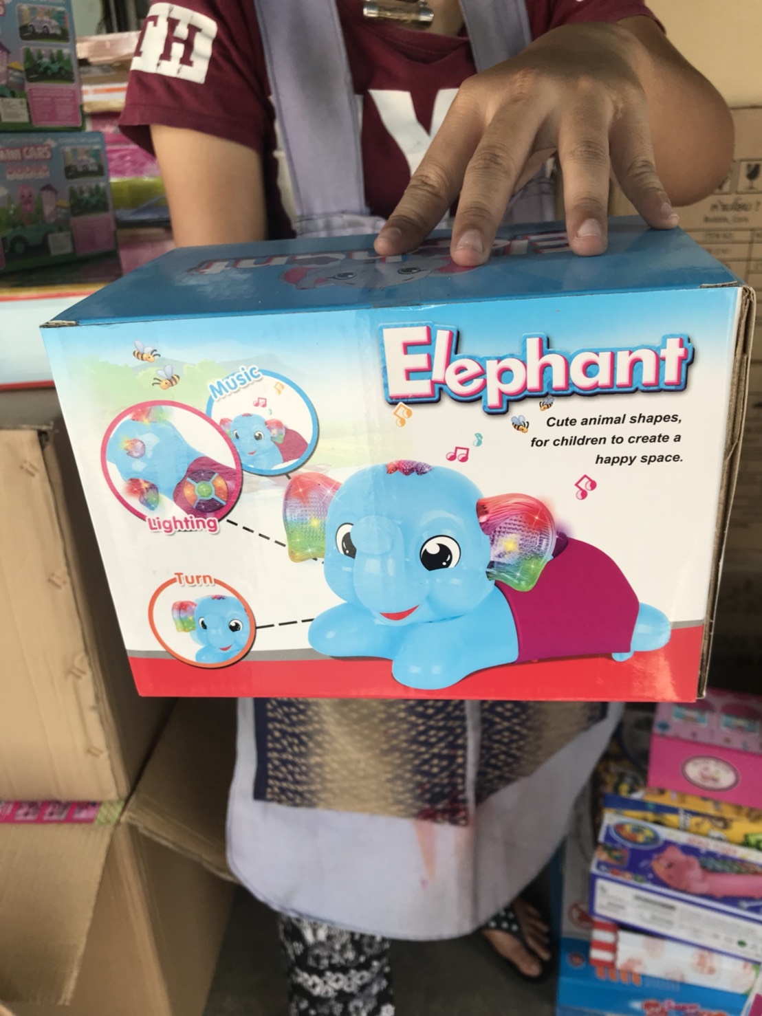 6623a ของเล่นช้างชนถอย มีเสียงไฟ ของเล่นใส่ถ่าน ปลีกกล่องละ. sale