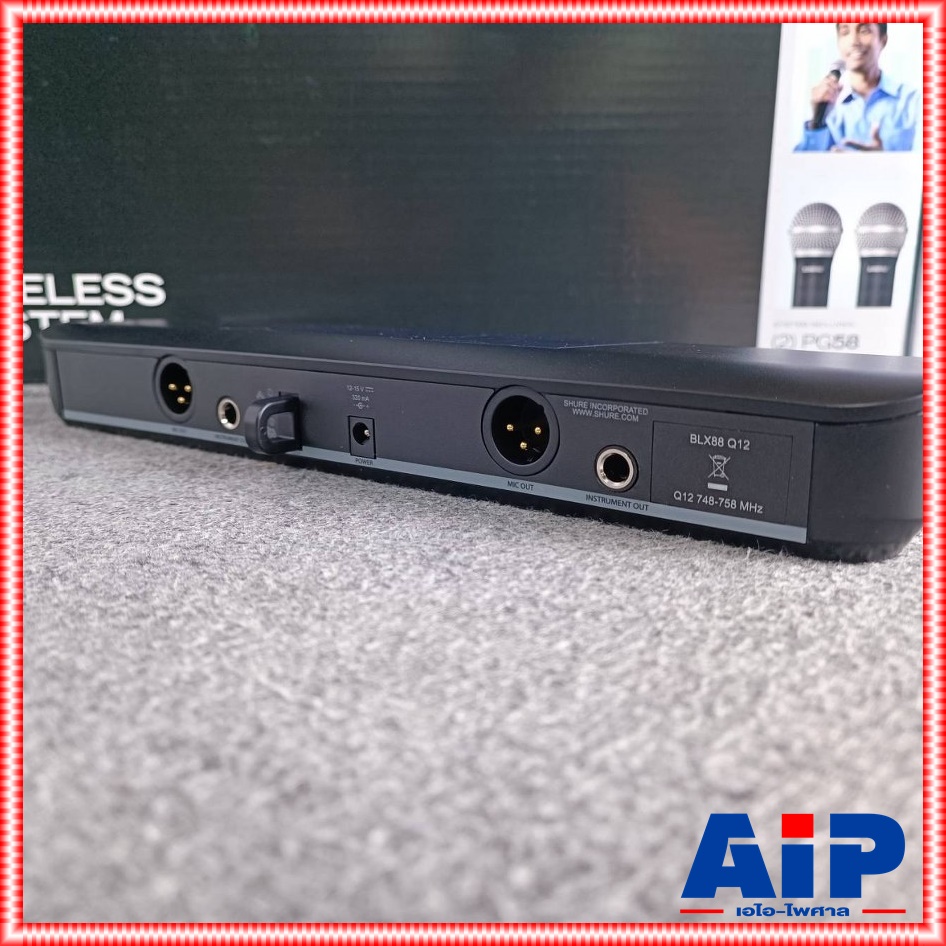 SHURE BLX288TH/PG58-M19 ไมค์ลอยคู่ ไมค์ไวเลส ไมโครโฟนไร้สายแบบไมค์คู่ ไมโครโฟนไร้สาย คลื่นใหม่ BLX288TH PG58 M19 BLX288THPG58 M19 เอไอ-ไพศาล +++