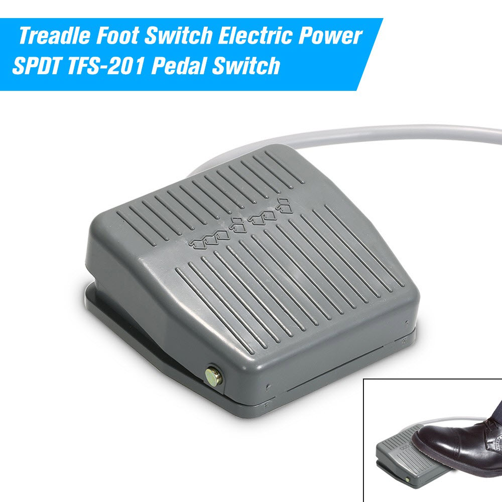 สวิทช์เท้าเหยียบไฟฟ้า Treadle Foot Switch (TFS-201) 10A DC 5-48 V / AC 12-250 V (สายยาว 20cm)