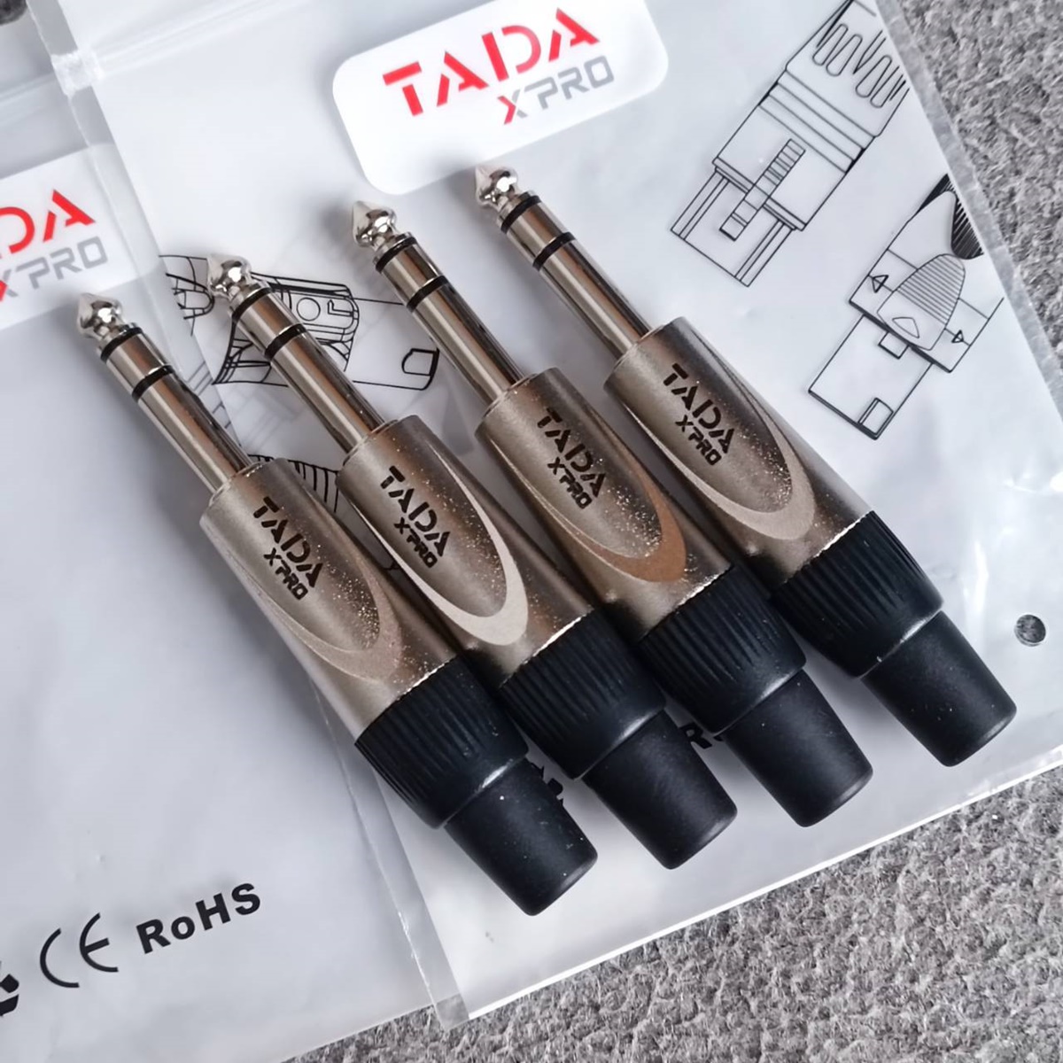 สีเงิน แพ็ค4ตัว TADA YSR-3008 phone stereo สีเงิน ปลั๊กไมค์สเตอริโอ แจ็คไมค์ST ตัวผู้ YSR3008 YSR 3008 เอไอ-ไพศาล