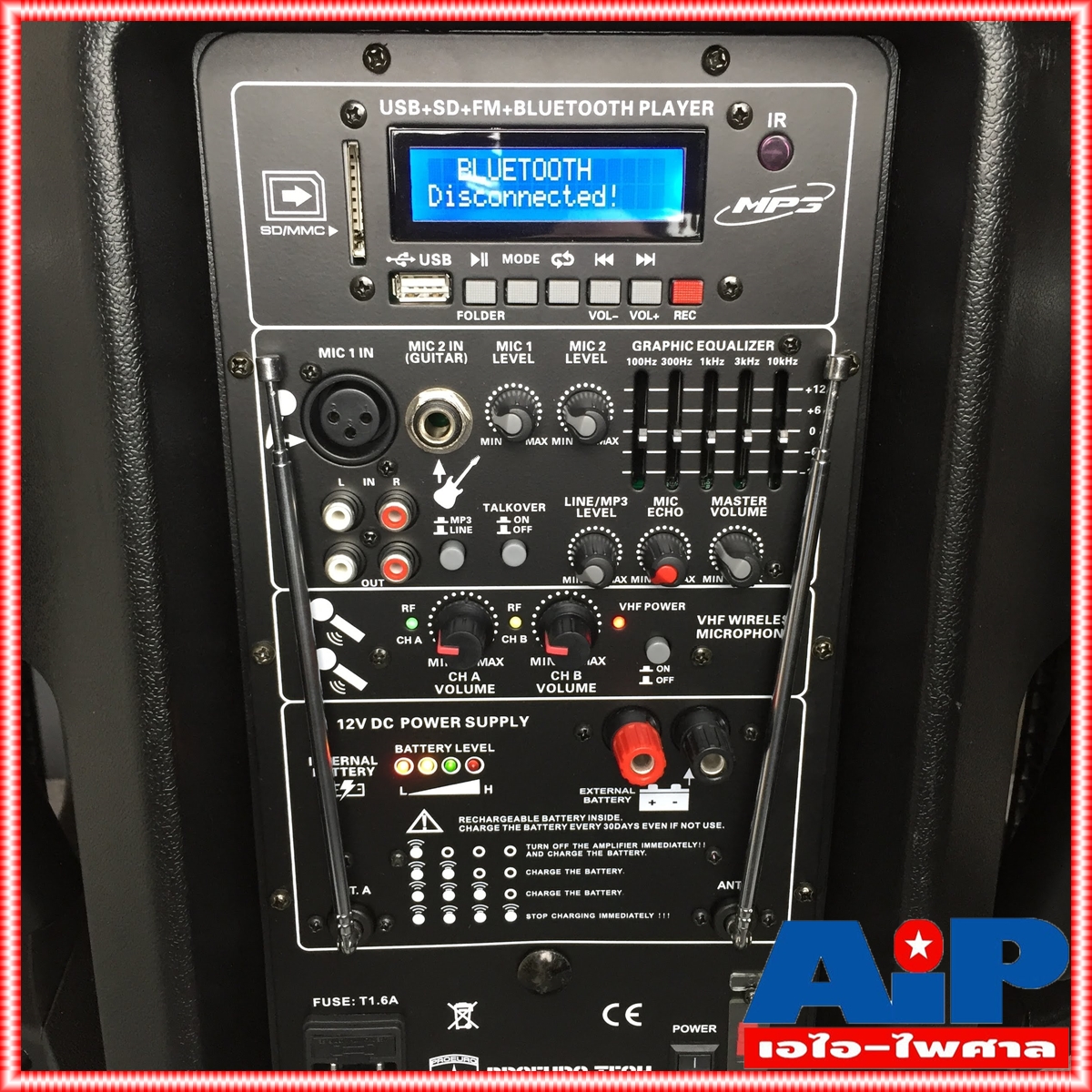 PROEUROTECH KF15M ลำโพงล้อลาก ไมค์ลอย2ตัว ชาร์จแบตได้ในตัว ลำโพงล้อลาก15 ตู้ลำโพงอเนประสงค์ 15นิ้ว ตู้ล้อลาก KF15 M