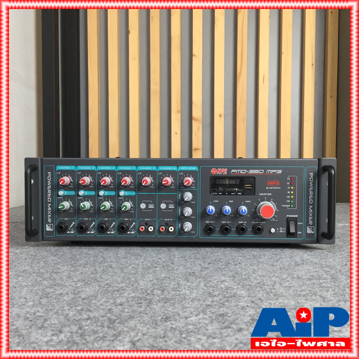 NPE PMD350MP3 AC/DC POWERMIXER ลาย PMD 350 MP3 POWERMIX PMD-350 MP3 แอมป์เสียงตามสาย ใช้ได้ทั้งไฟบ้าน 220V ไฟรถ DC24V มีบลูทูธ เอไอ-ไพศาล +++