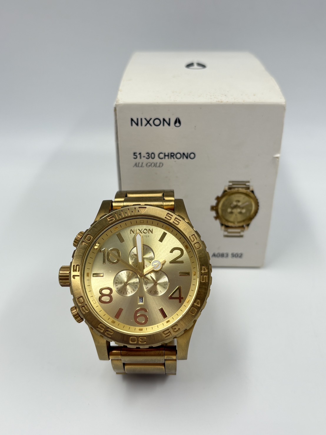 🪄💎 แวววาวมาก❕️นาฬิกา Nixon ❕️สภาพดี❕️ ราคาสุดคุ้ม 🪄💎 🌈นาฬิกา Nixon : 51-30 Chrono Watch All Gold🌈