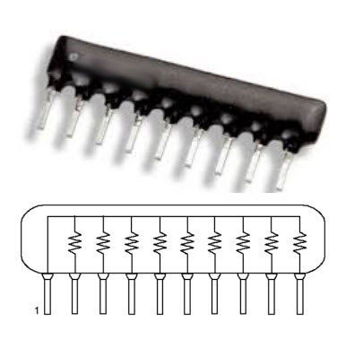 Resistor Network 100K x 9 Pins (SIP9) (R-PACK)