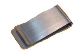 คลิปหนีบเงิน, คลิปหนีบธนบัตร, Money Clip แบบโลหะ สีเงิน