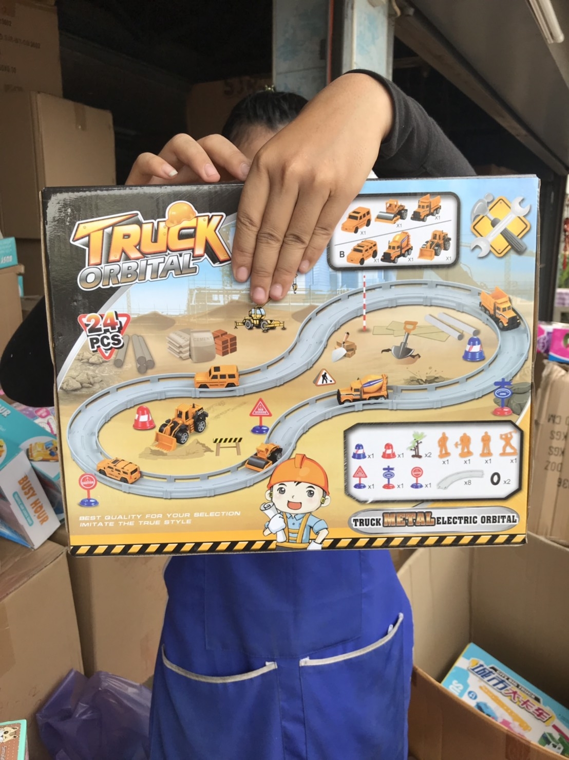 068-09 ของเล่นเด็กรางรถก่อสร้าง รถของเล่น กล่องละ