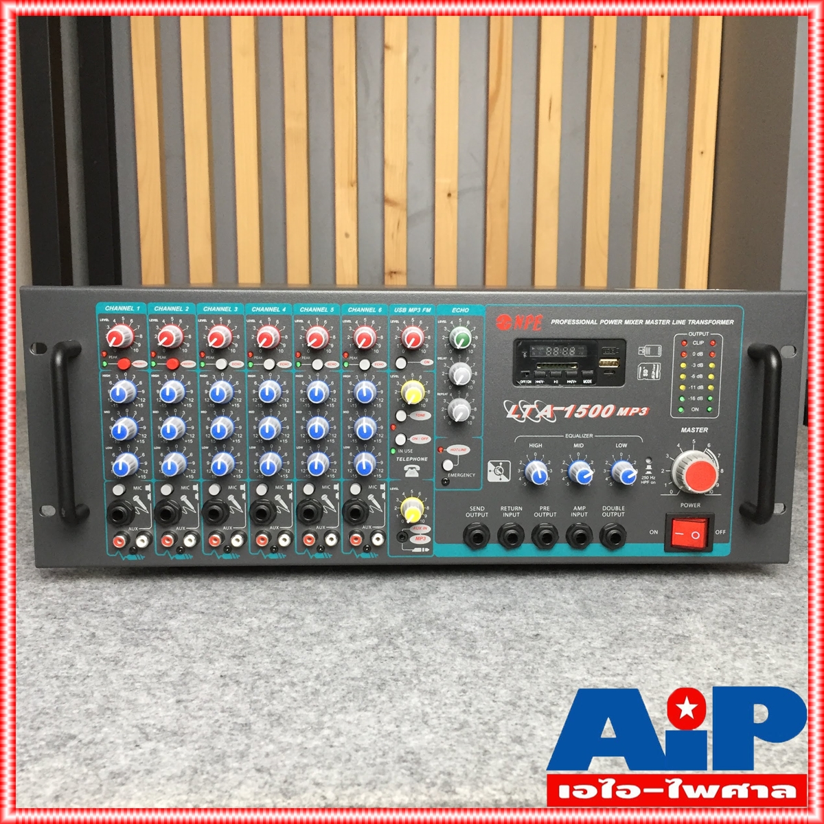 NPE LTA-1500 MP3 POWERMIXER+LINE+USB เครื่องขยายเสียง พาวเวอร์มิกเซอร์เสียงตามสาย 1500 วัตต์ MP3 USB LTA1500 LTA 1500 เอไอ-ไพศาล