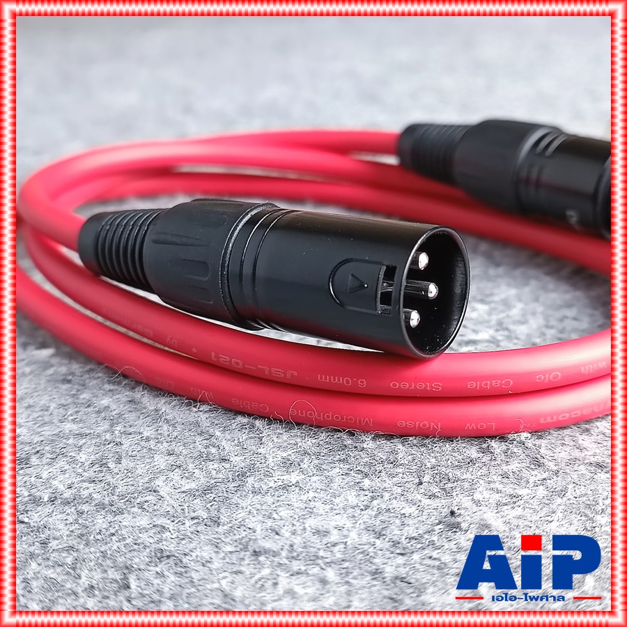 1เมตร สายP.XLRออกJ.XLR J021 dynacom สีแดง สายสัญญาณ CANNON ผู้ ออก CANNON เมีย สายบาลานซ์ สายต่อไมค์ เอไอ-ไพศาล