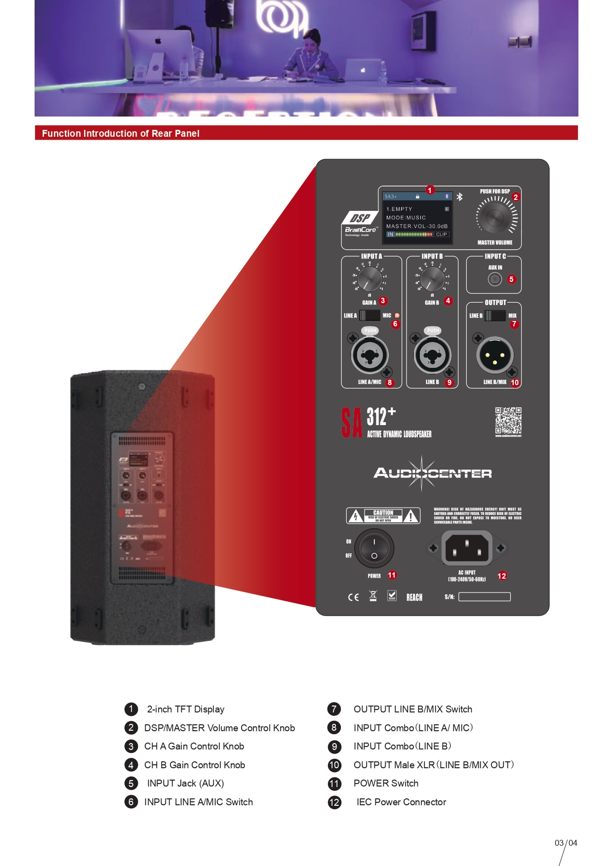 AUDIOCENTER SA315+ active speaker ตู้ไม้ ลำโพง 2 ทาง แอมป์ในตัว 2000 วัตต์ 15 นิ้ว SA-315+ SA 315+ เอไอ-ไพศาล