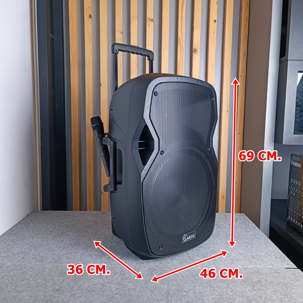 CLEARSOUND GP-15a ลำโพงล้อลาก 15นิ้ว พร้อมไมค์ลอยคู่ ย่าน VHF ลำโพงเอนกประสงค์ ตู้ลำโพงเคลื่อนที่ GoPORT GP 15a GP15a เอไอ-ไพศาล