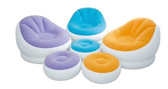 เก้าอี้เป่าลม+ที่รองขา, โซฟาเป่าลม+ที่รองขา สีฟ้าสีม่วง สีส้ม