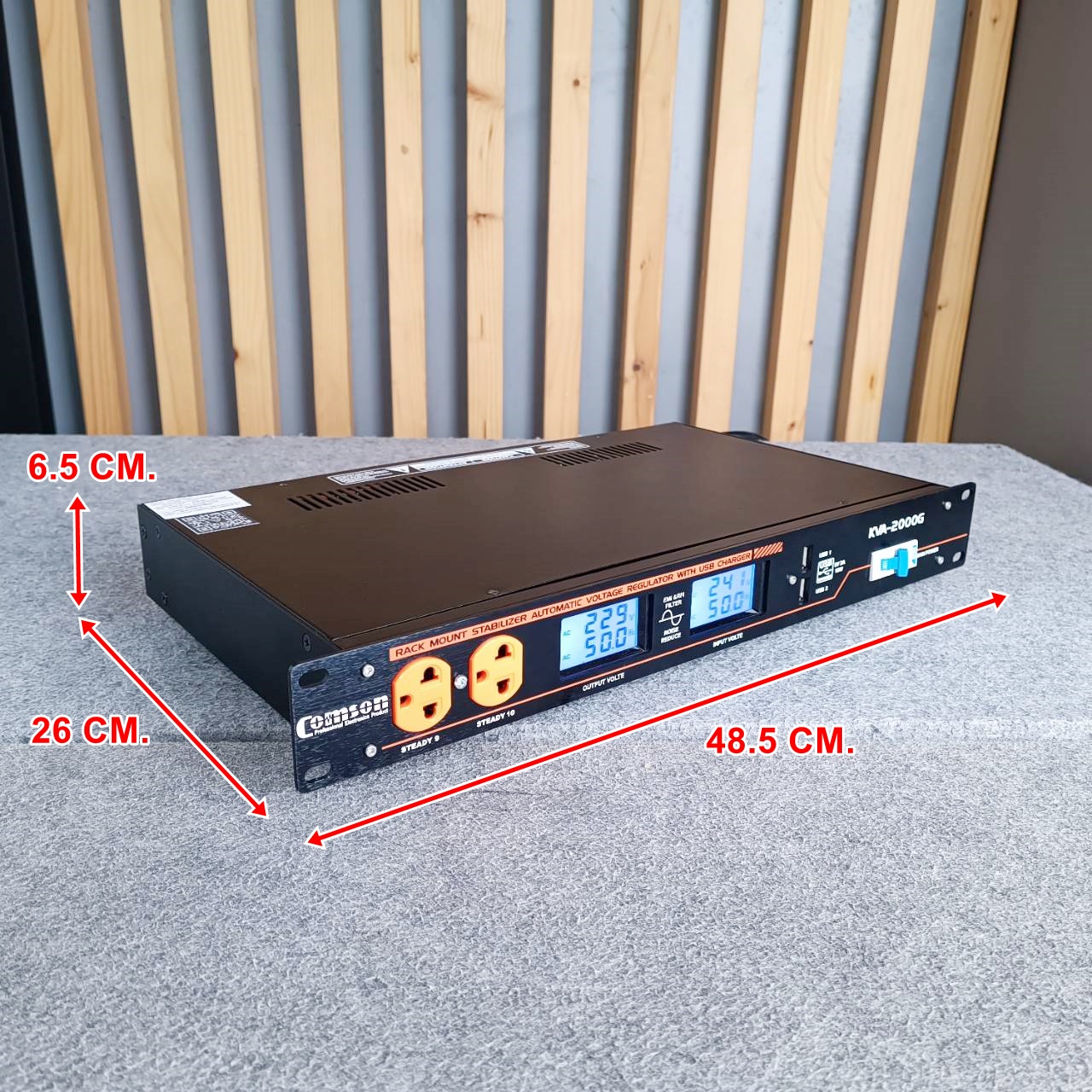 COMSON KVA-2000G STABILIZER เครื่องควบคุมไฟฟ้าอัตโนมัติ เครื่องป้องกันไฟตก เครื่องป้องกันไฟกระชาก KVA 2000G เอไอ-ไพศาล