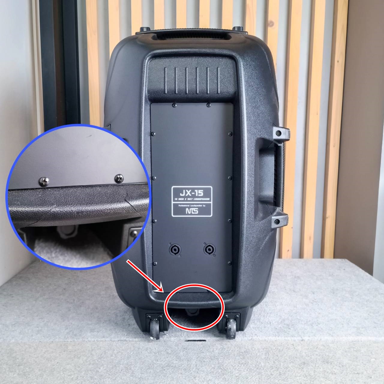 สินค้าเสียหายจากการขนส่ง NTS JX-15 ตู้ลำโพง มีรอบแตกจากการขนส่ง ตู้ลําโพง Passive 2 ทาง รองรับกำลังขับ 300 วัตต์ วัสดุพลาสติก ABS หนาอย่างดี เอ็นทีเอส JX 15 JX15 เอไอ-ไพศาล