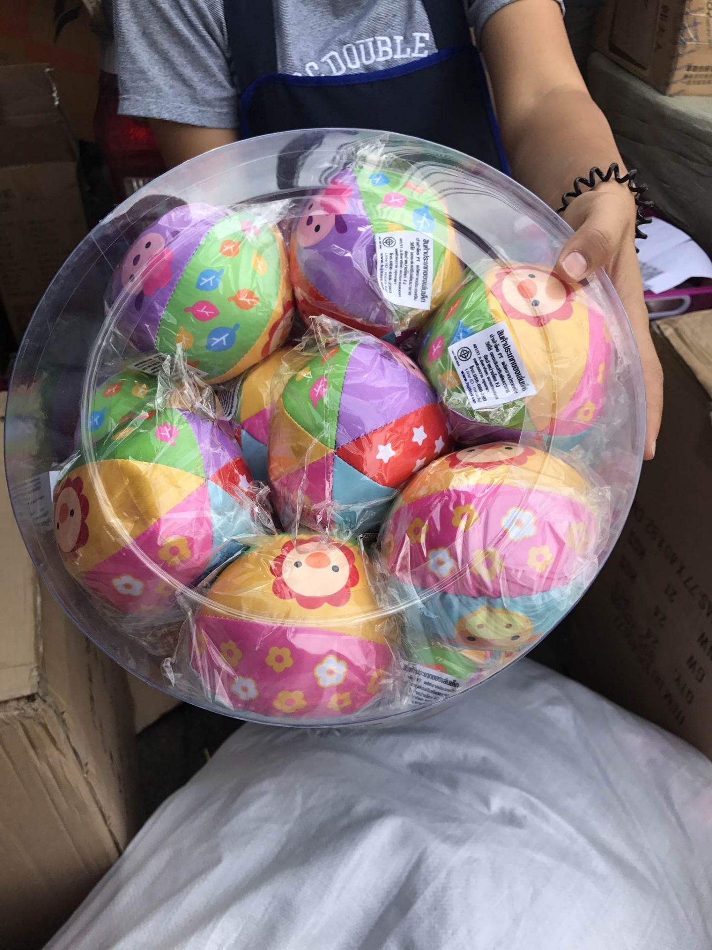 C04118 ของเล่นผ้าลูกบอลผ้าถัง 30 ลูก ถุงใหญ่มาก