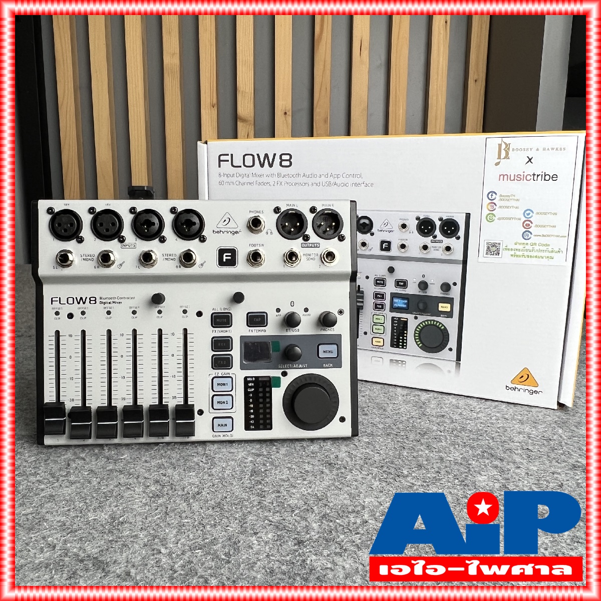 BEHRINGER FLOW-8 MIXER DIGITAL ดิจิตอลมิกเซอร์ 8 แชนแนล สามารถควบคุมผ่าน Bluetooth และยังสามารถเป็น Audio Interface FLOW 8 FLOW8 เอไอ-ไพศาล +++
