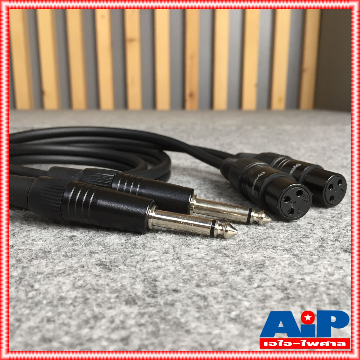 1เมตร DYNACOM สายJ.CANNON-P.MICข้างละ2หัว 1M J2049-6 สายดำ สายสัญญาณเสียง XLR เมีย-PHONE คู่ยาว 1เมตร XLR+MONO ยาว1เมตร P.MICจะมีสีเงินและสีทองขึ้นกับล็อตการผลิต