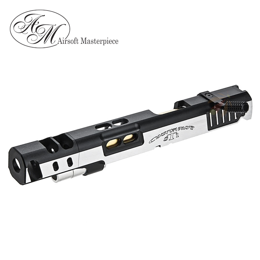 AIRSOFT MASTERPIECE OPEN SLIDE (S STYLE DVC) FOR TOKYO MARUI HI CAPA - 2 TONE SLIDE W/2 TONE COMP (6INCH)