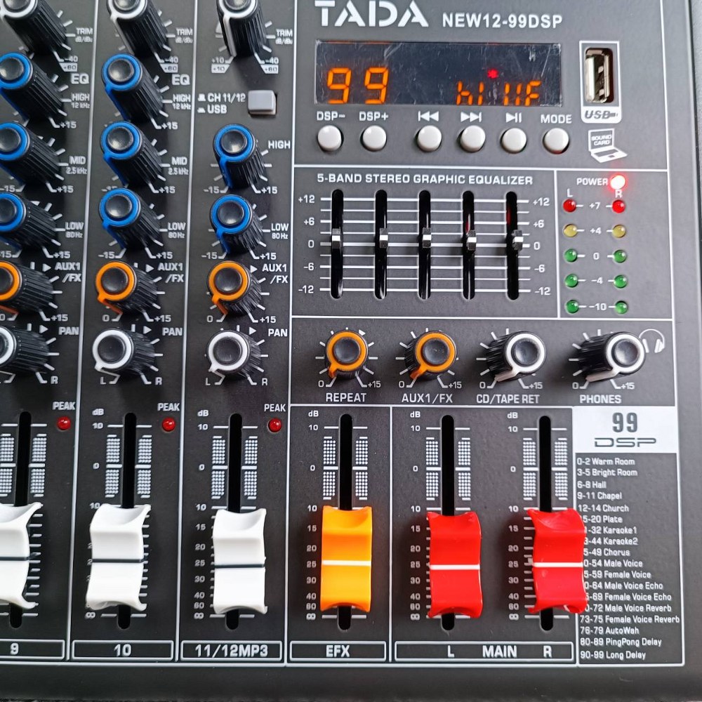 TADA NEW12-99DSP MIXER มิกเซอร์12 แชนแนล Bluetooth บลูทูธ เอฟเฟคแท้ ธาดา NEW12 99DSP เอไอ-ไพศาล