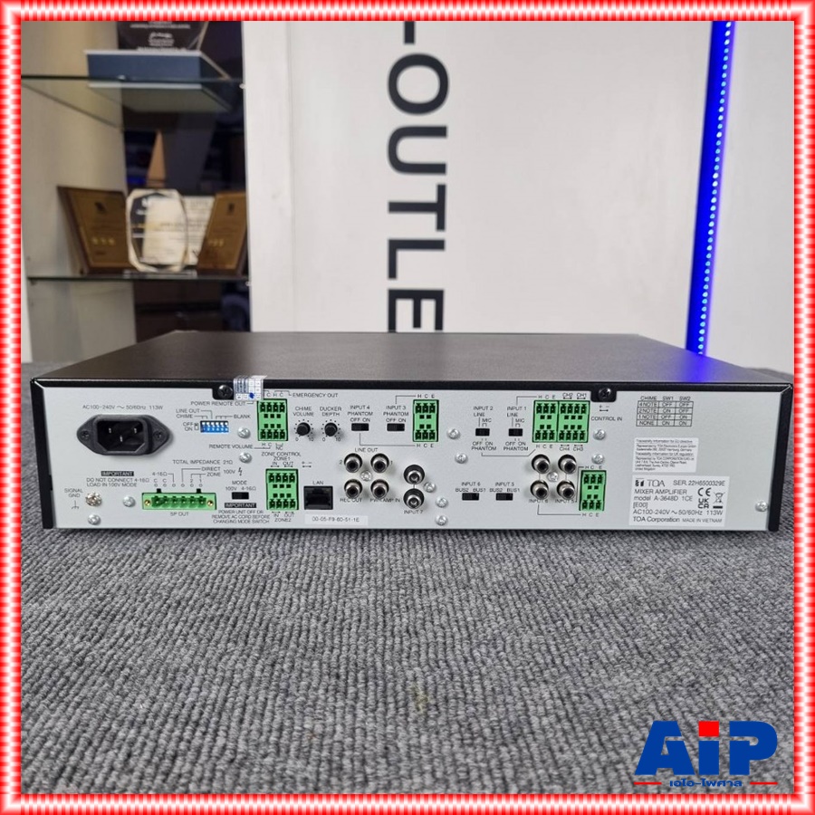 TOA A-3648D แอมป์480W มิกเซอร์แอมป์ 480 วัตต์ A3648D เครื่องขยายเสียง เครื่องปรับแต่งเสียง A 3648D เอไอ-ไพศาล