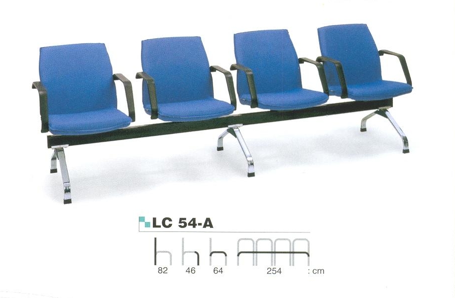 เก้าอี้แถว 4 ที่นั่ง มีท้าวแขน ยี่ห้ออาซาฮี รุ่น LC 54-A