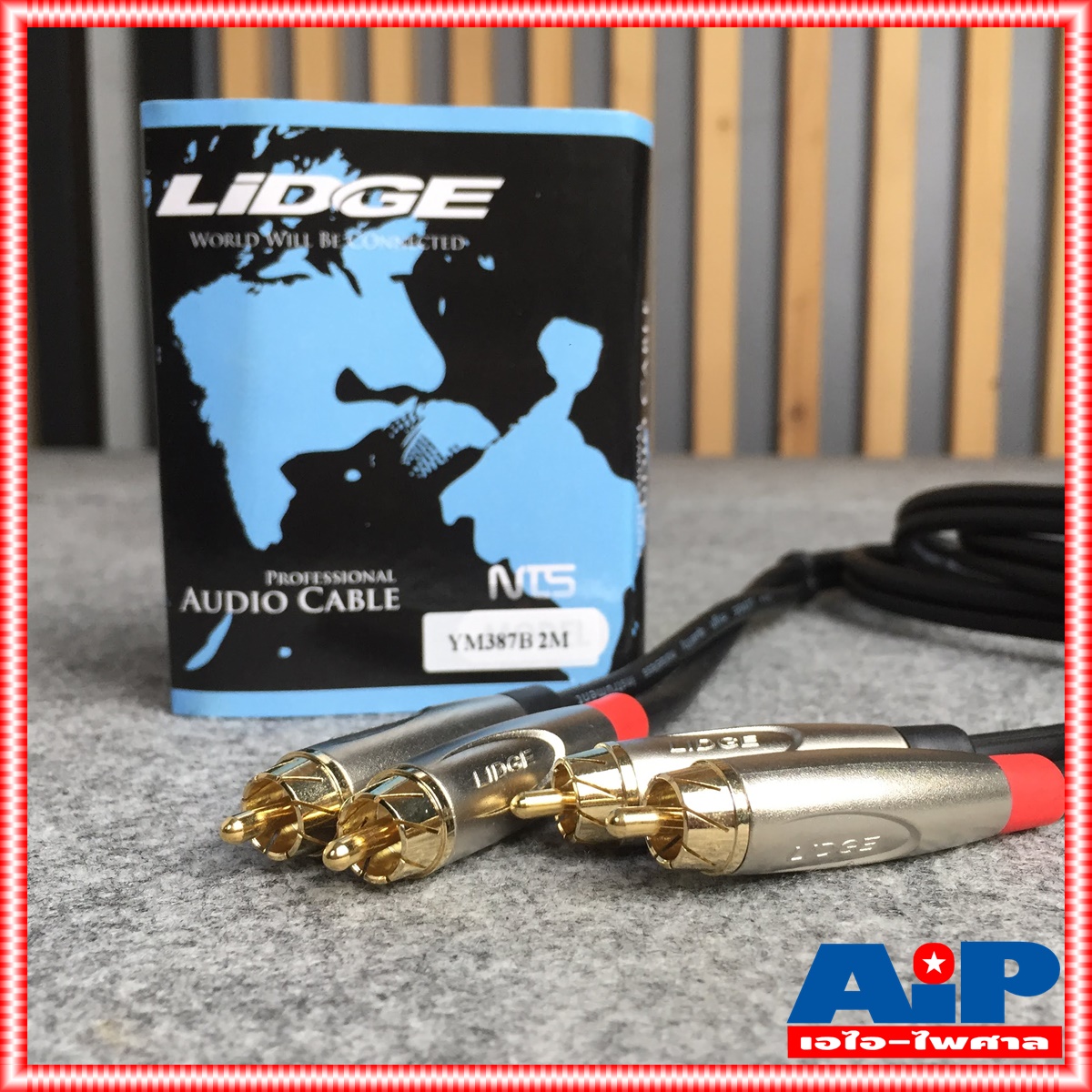 ยาว2เมตร สายRCA4หัว ความยาว 2เมตร LIDGE YM387B สายสัญญาณ RCA2หัว ออก RCA 2หัว รุ่น YM 387 B สายสัญญาณเสียง RCA x2 - RCA x2
