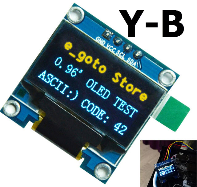 Yellow -BLUE 0.96 inch OLED LCD display module 12864