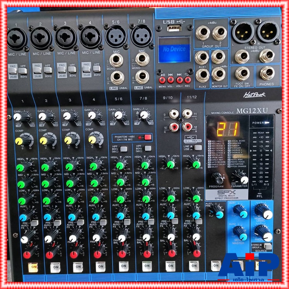 HOTROCK MG-12XU USB MIXER มิกซ์ มิกเซอร์ มิกซ์ฮอทร็อค เครื่องเสียง เครื่องปรับแต่งเสียง MIX MG12 XU MG 12XU เอไอ-ไพศาล