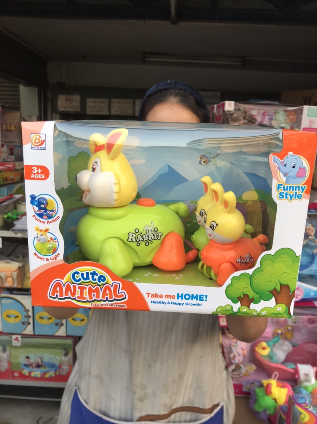 BY735 ของเล่นกระต่ายใส่ถ่าน มีเสียงไฟ (ของหมด)