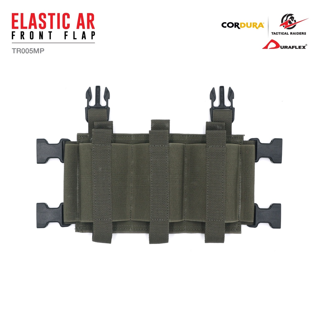ซองแม็กกาซิน สีดำ-สีเขียว Elastic AR Front Flap [ TR005MP ] ( Tactical Rider )