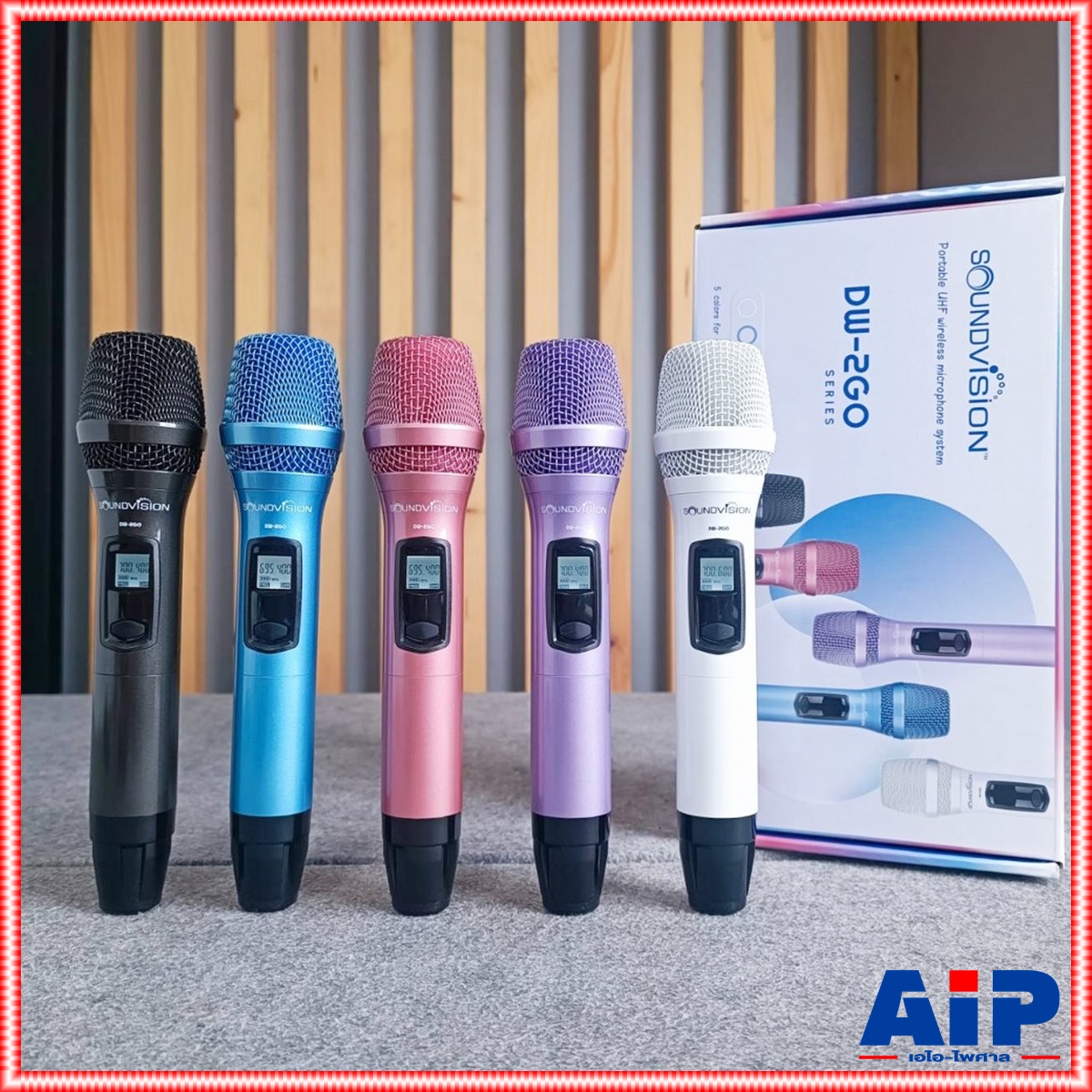 มี 5สี ให้เลือก SOUNDVISION DW-2GO ไมค์ลอยคู่ ดำ / ขาว / ฟ้า / ม่วง / ชมพู / เทา UHF ดิจิตอล ไมโครโฟนไร้สายคู่ DW 2GO DW2GO เอไอ-ไพศาล