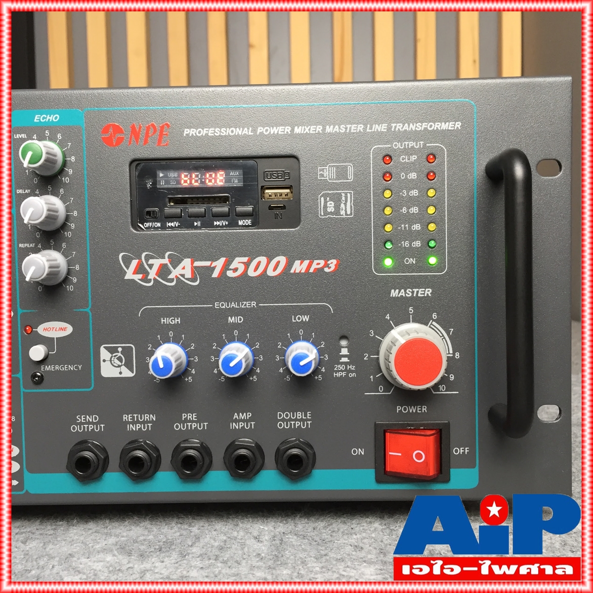 NPE LTA-1500 MP3 POWERMIXER+LINE+USB เครื่องขยายเสียง พาวเวอร์มิกเซอร์เสียงตามสาย 1500 วัตต์ MP3 USB LTA1500 LTA 1500 เอไอ-ไพศาล