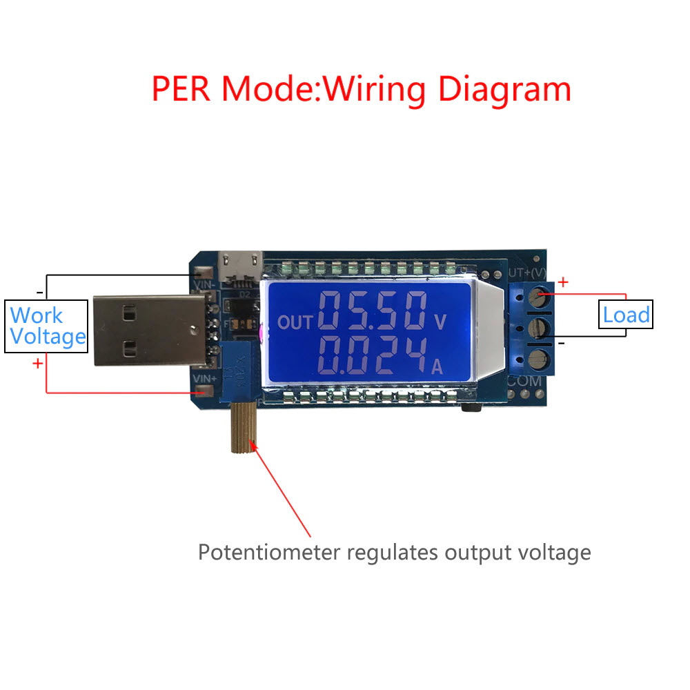 DC-DC USB adjustable buck-boost power supply voltage regulator module 5V to 3.3V 9V 12V 24V
