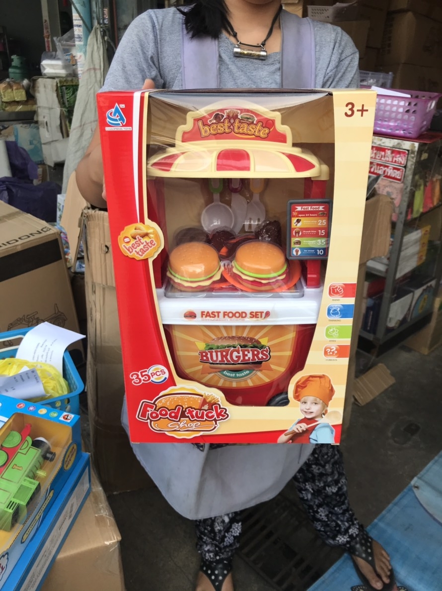 CF8634 ของเล่นเด็กรถเข็นแฮมเบอร์เกอร์