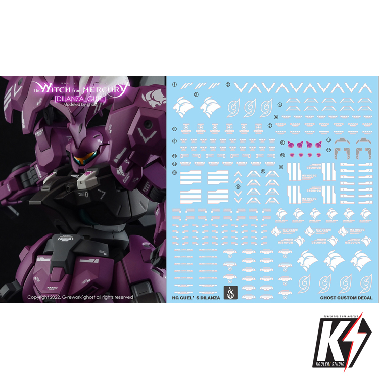Waterdecal CG HG Guel's Dilanza #ดีคอลน้ำสำหรับติดกันพลา กันดั้ม Gundam พลาสติกโมเดลต่างๆ