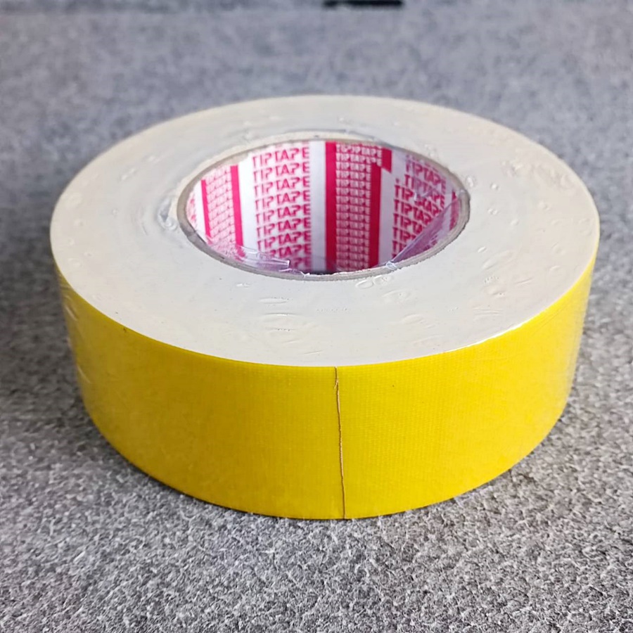 สีเหลือง แร็คซีน2นิ้ว 50หลา YL เทปแร็คซีนม้วนใหญ่ เทปหนา แลคซีน เทปผ้า กระดาษกาวย่น ยาว50หลา เอไอ-ไพศาล
