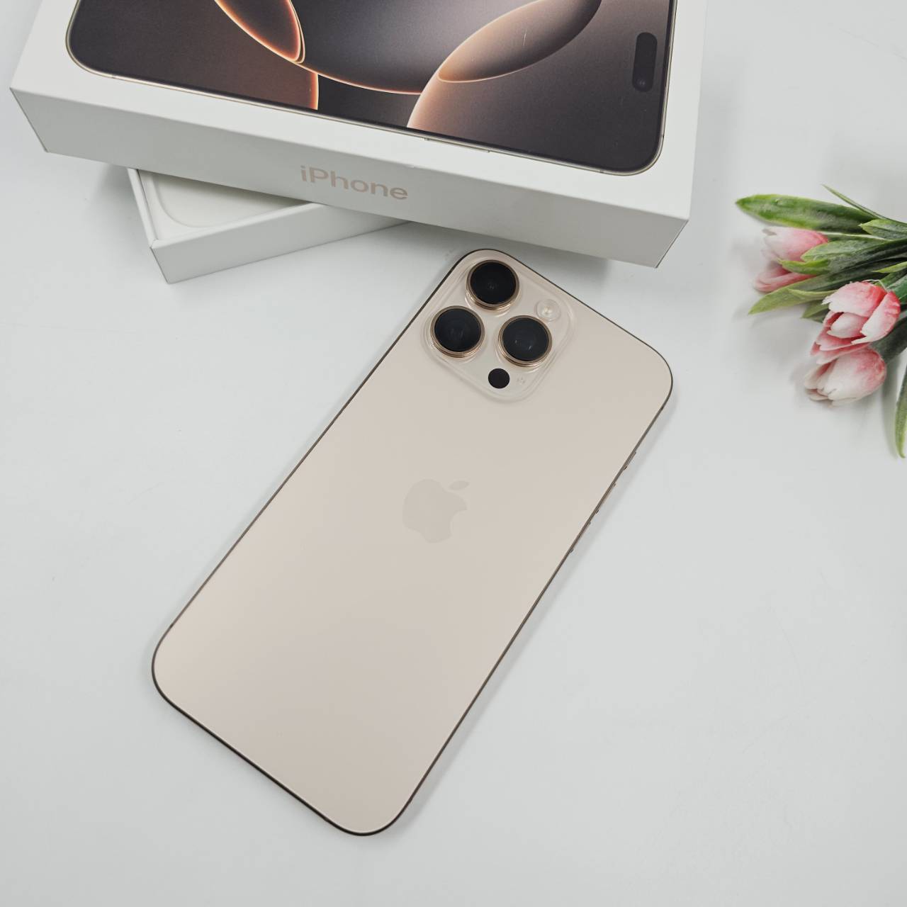 👑 iPhone 16 Pro Max 256GB Desert Titanium 👑🤩📣มาแล้วจ้าา 📣 16PM ครบกล่อง แบต98% #ปกศ4 เดือน ราคาสุดคุ้ม❗️