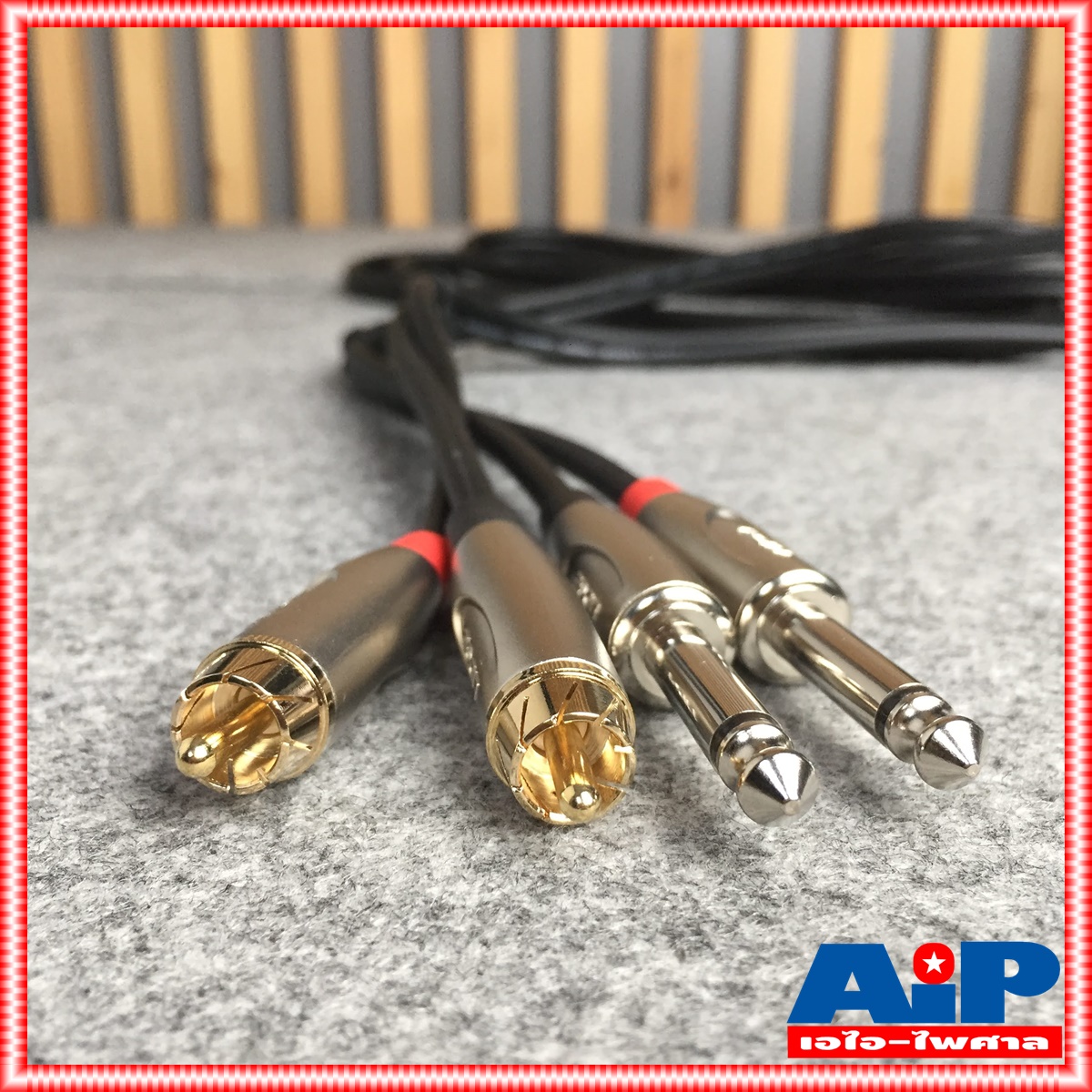LIDGE YM-398 ยาว3M สายสัญญาณ RCA2หัว ออก PHONE 2หัว รุ่น YM398B ความยาว 3เมตร สายสัญญาณเสียง RCA x2 - PHONE x2 เอไอ-ไพศาล