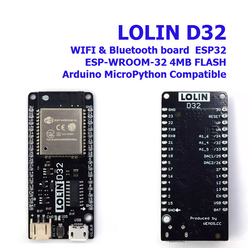 LOLIN D32 ESP32 WEMOS.CC WIFI & Bluetooth
