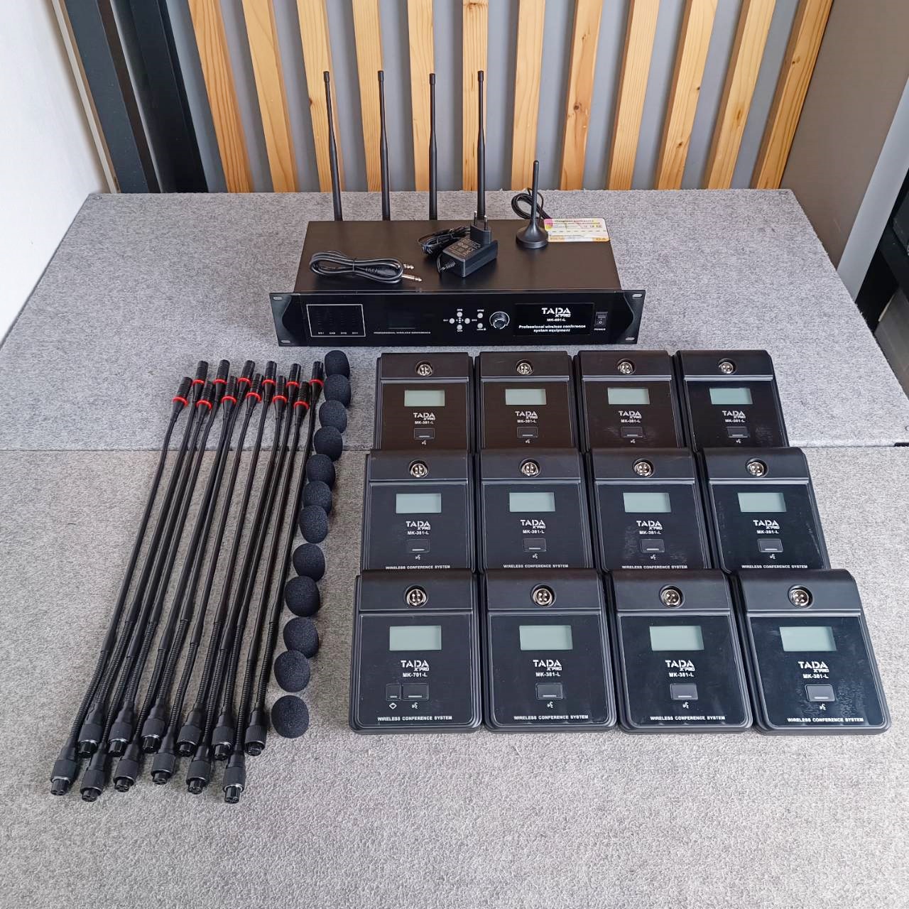 1ชุด TADA MK-691-L ชุดประชุมไร้สาย 1ประธาน+1ตัวควบคุม+11ผู้ร่วม ไมค์ประชุม ไมค์ ตั้งโต๊ะ MK 691 L MK691L เอไอ-ไพศาล