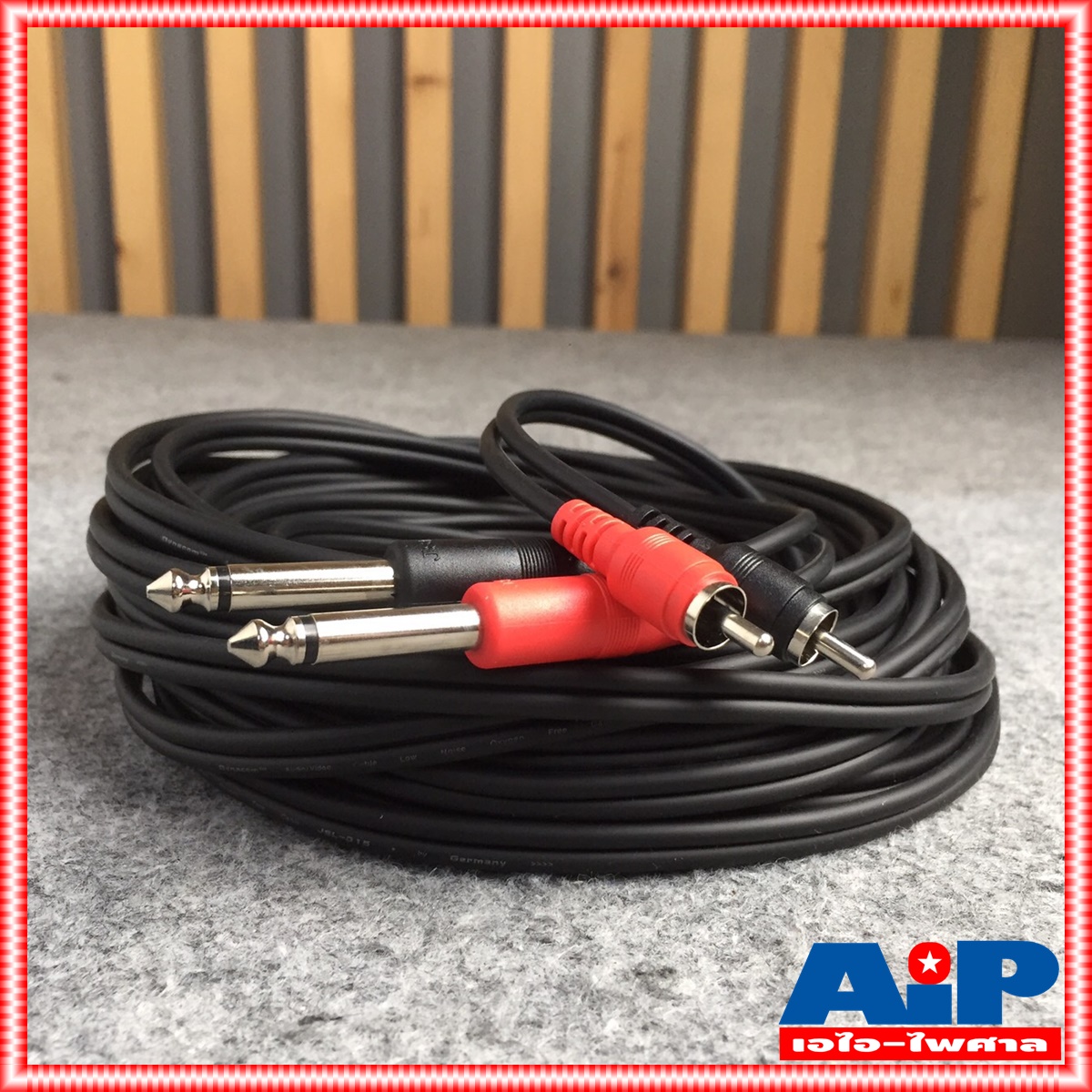 10เมตร DYNACOM J015-9 สาย P.RCAx2-P.MICx2 ความยาว 10เมตร ไดน่าคอม สาย RCA x2 ออก PHONE x2 10M สายอาร์ซีเอ ออก ไมค์ x2