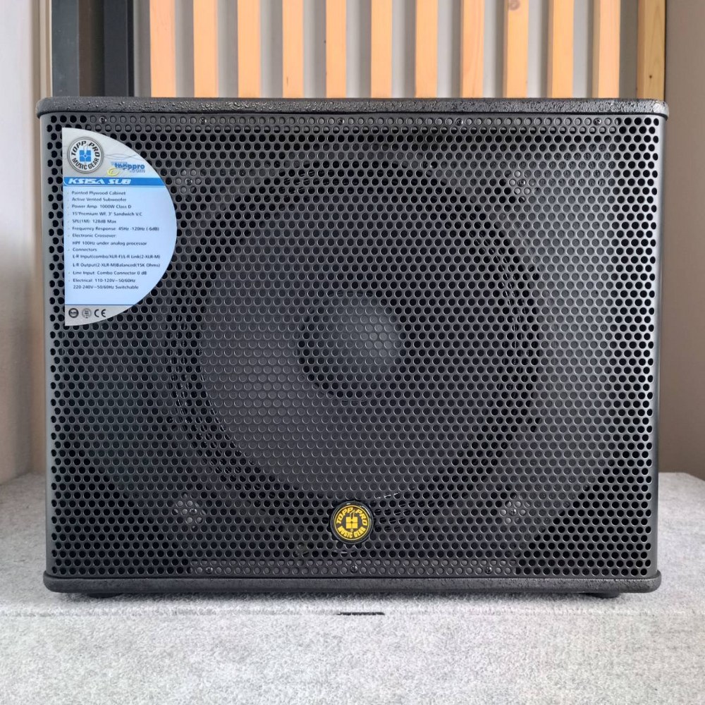 TOPPPRO KS-15A SUB ตู้ลำโพง15นิ้วSUB+AMP (ใบละ) ลำโพงซับวูฟเฟอร์ 15 นิ้ว พร้อมแอมป์ขยายในตัว KS15A SUB KS 15A SUB เอไอ-ไพศาล