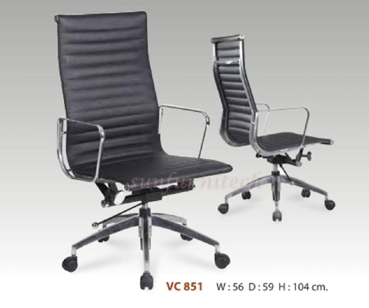 เก้าอี้ผู้บริหารเบาะหนังบาง, เก้าอี้สำนักงาน, เก้าอี้พนักพิงสูง, เก้าอี้สำนักงานเบาะหนัง VC รุ่น VC-851