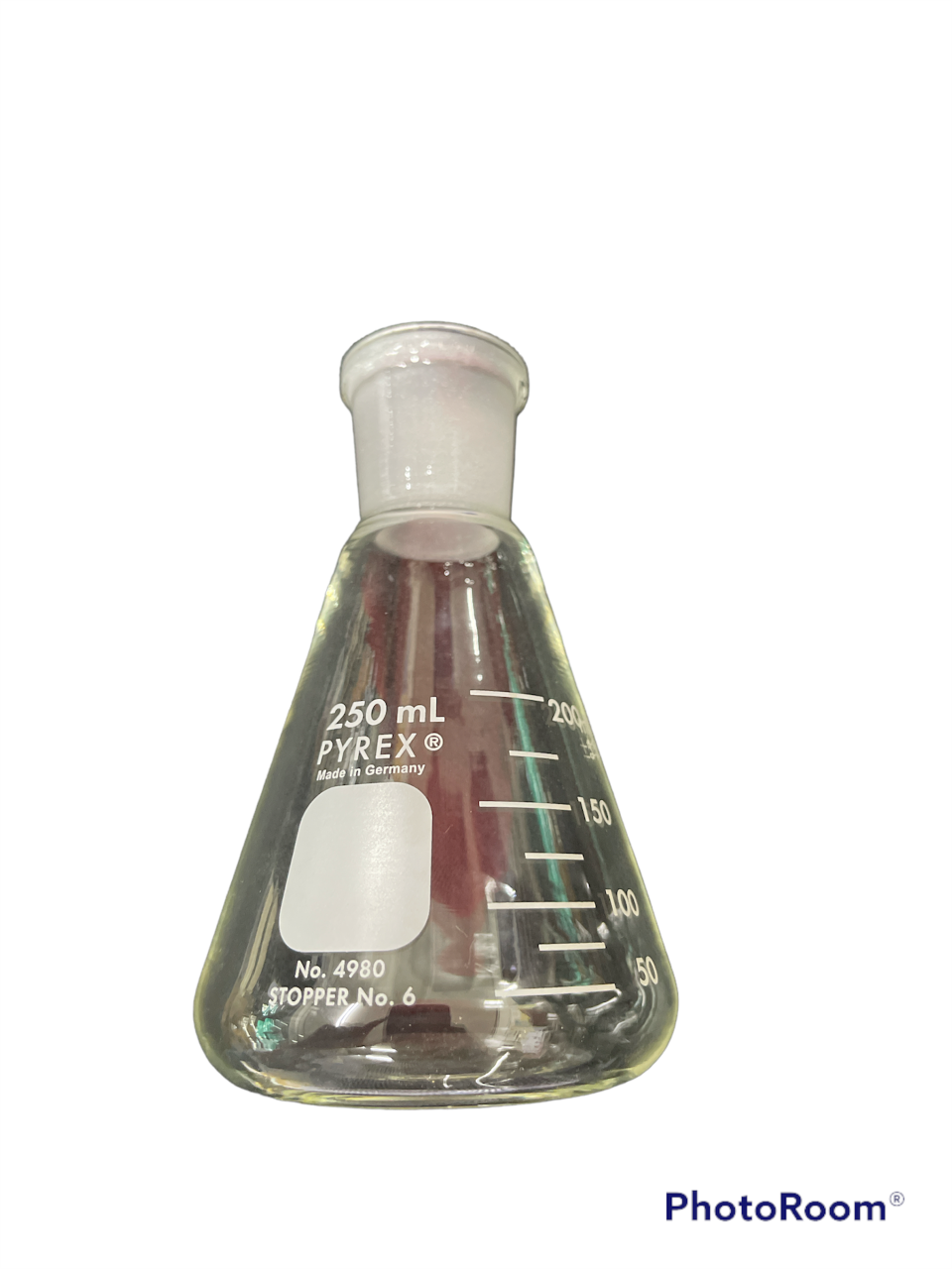 Flask, Erlenmeyer with Joint and Glass Stopper