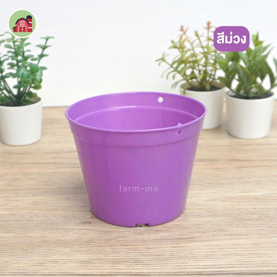 กระถางต้นไม้ กลมสี รุ่น A004 ขนาด 4 นิ้ว