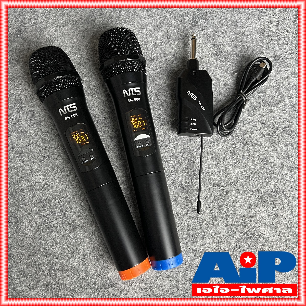NTS SN668 ไมค์ลอยคู่ UHF ปรับความถี่ได้ ความถี่ใหม่ กสทช SN-668 เครื่องรับเล็ก SN 668 ไมค์ลอยUHF ใช้ถ่าน AA จูนความถี่ได้ เอ็นทีเอส ใช้ในรถ ใช้ในที่ไม่มีไฟฟ้าได้ สะดวกมาก เอไอ-ไพศาล