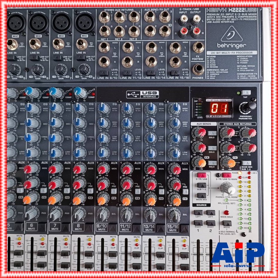 BEHRINGER XENYX-X2222USB mixer เครื่องผสมสัญญาณเสียง มิกเซอร์ แบบอนาล็อค XENYX X2222USB XENYXX2222USB เอไอ-ไพศาล